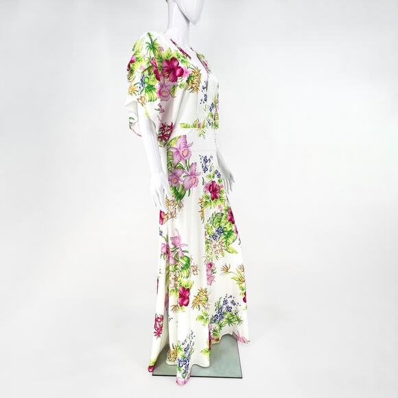 Dodo Bar Or Beverly Floral Maxi Dress White Size 8 (IT 44) - Picture 2 of 7